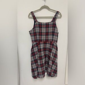 plaid shorts dress with pockets